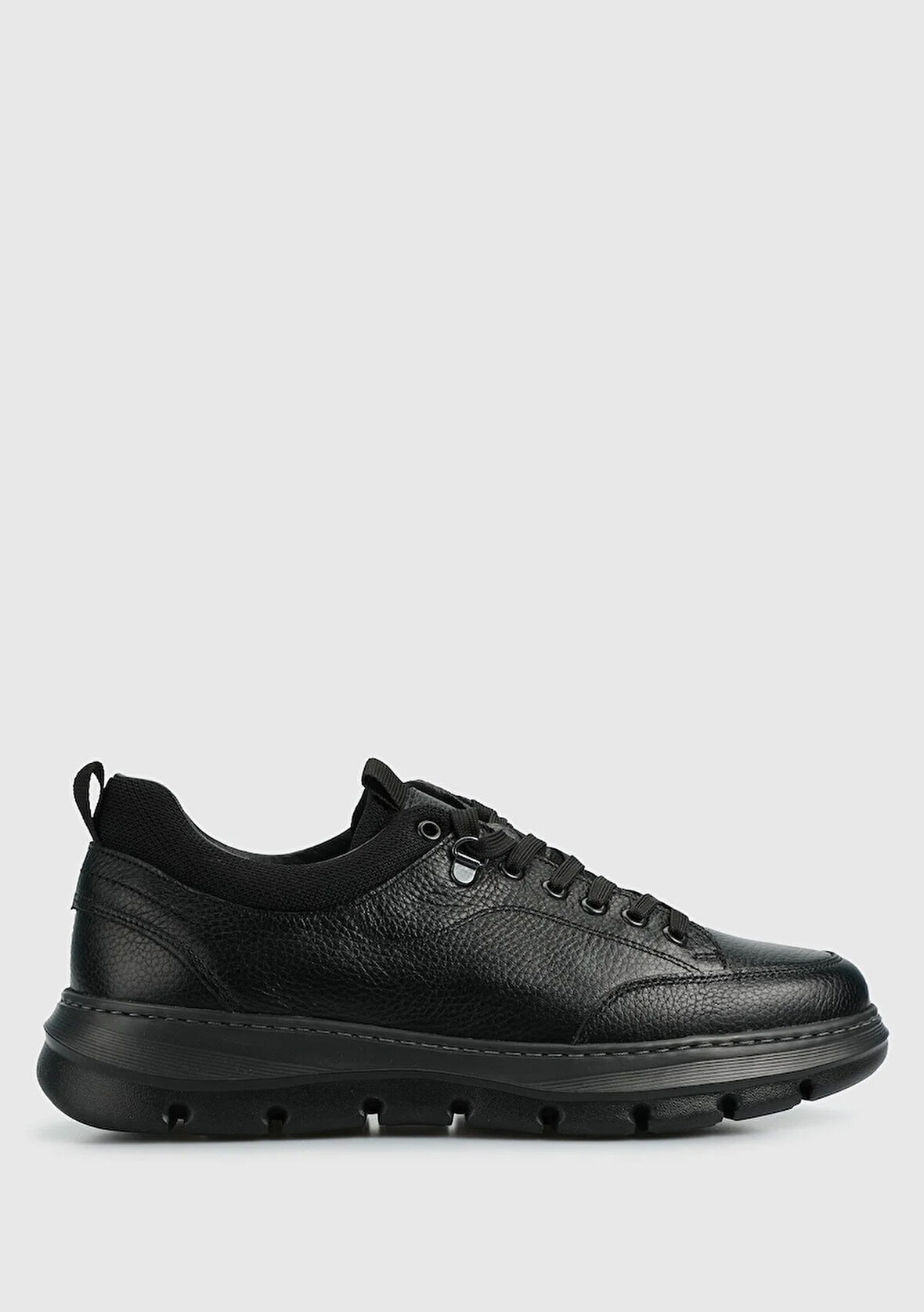 Siyah Deri Erkek Sneaker