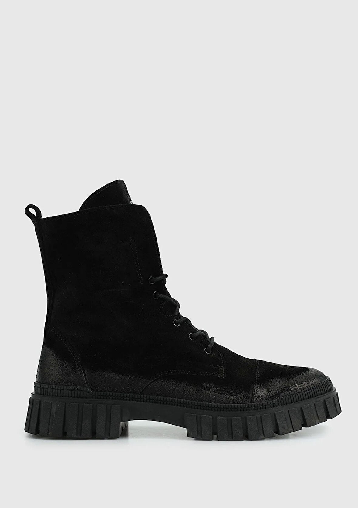 Siyah Deri Erkek Bot