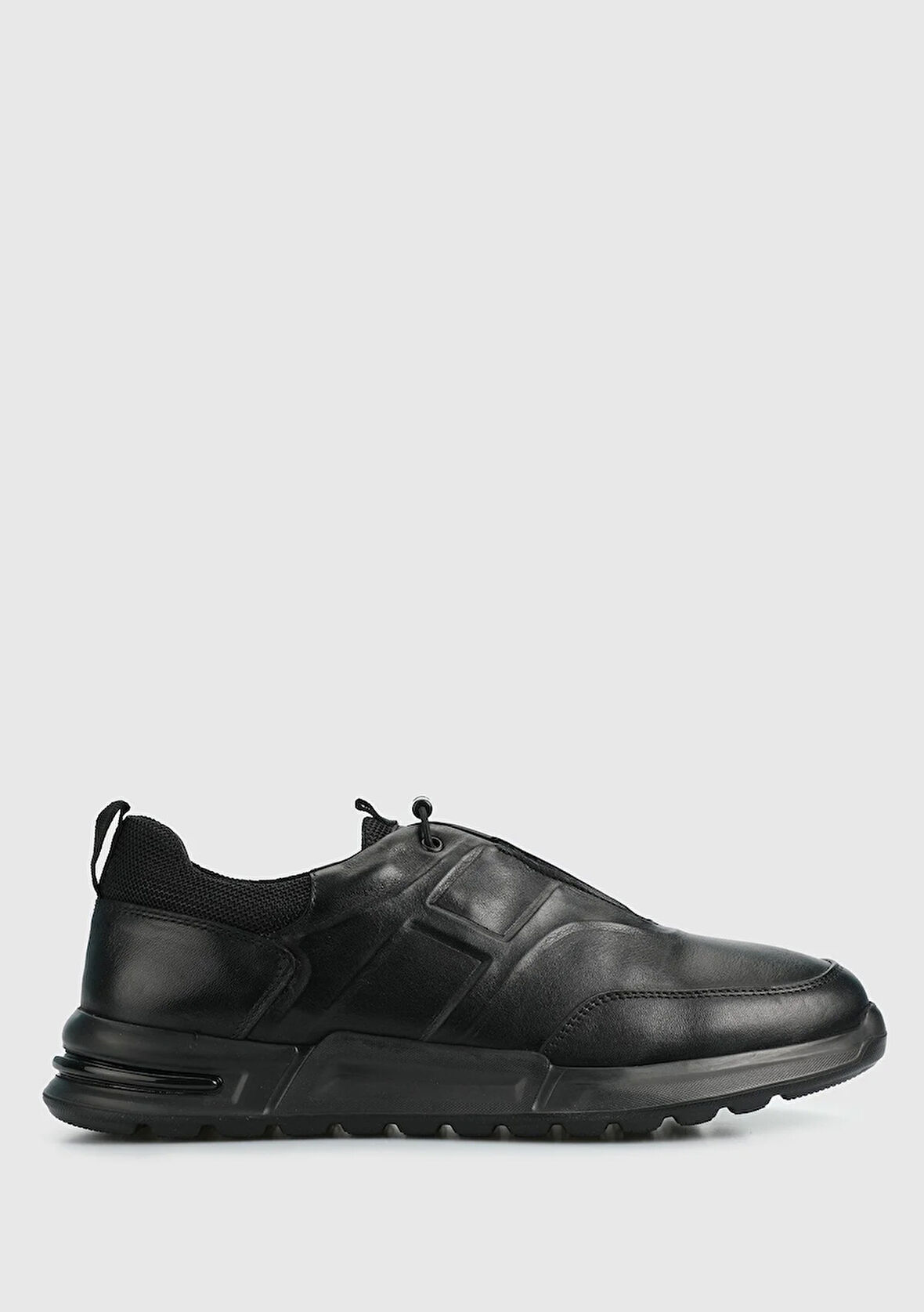 Siyah Deri Erkek Sneaker
