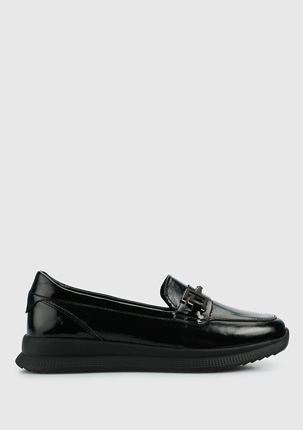 Siyah Deri Kadın Ayakkabı