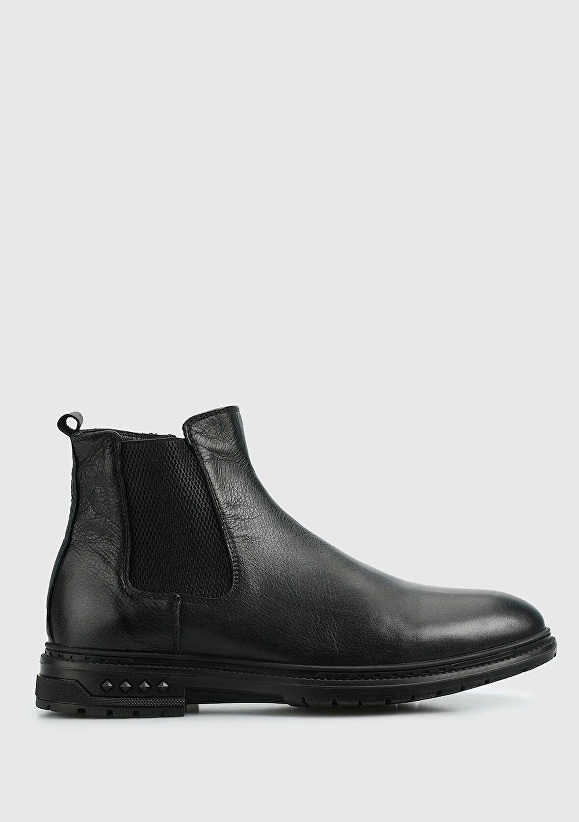 Siyah Deri Erkek Bot