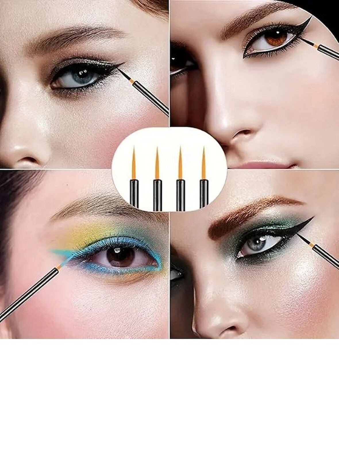 10 lu Tek Kullanımlık Eyeliner Fırçaları Göz Kozmetik Çubukları