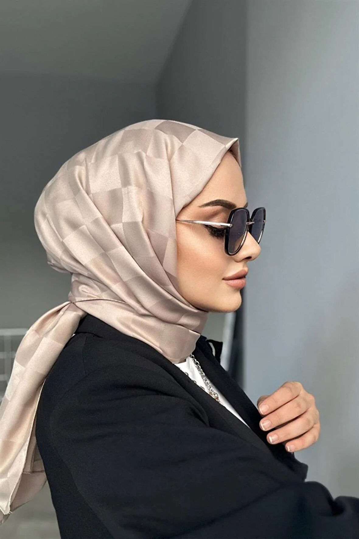 Dama Desen Jakarlı Şal