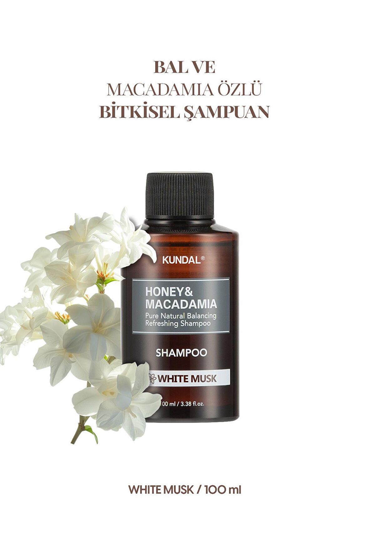 Kırılma Karşıtı, Besleyici Şampuan Kundal Honey & Macadamia Nature Shampoo 100ml (White Musk)