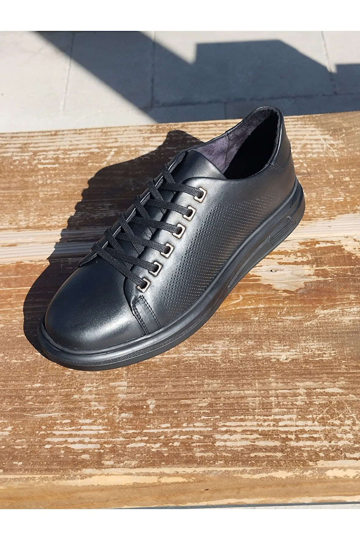 Erkek Sportif Mevsimlik Kundura Hakiki Deri Kauççuk Taban Ortobetik ve Bağcıklı