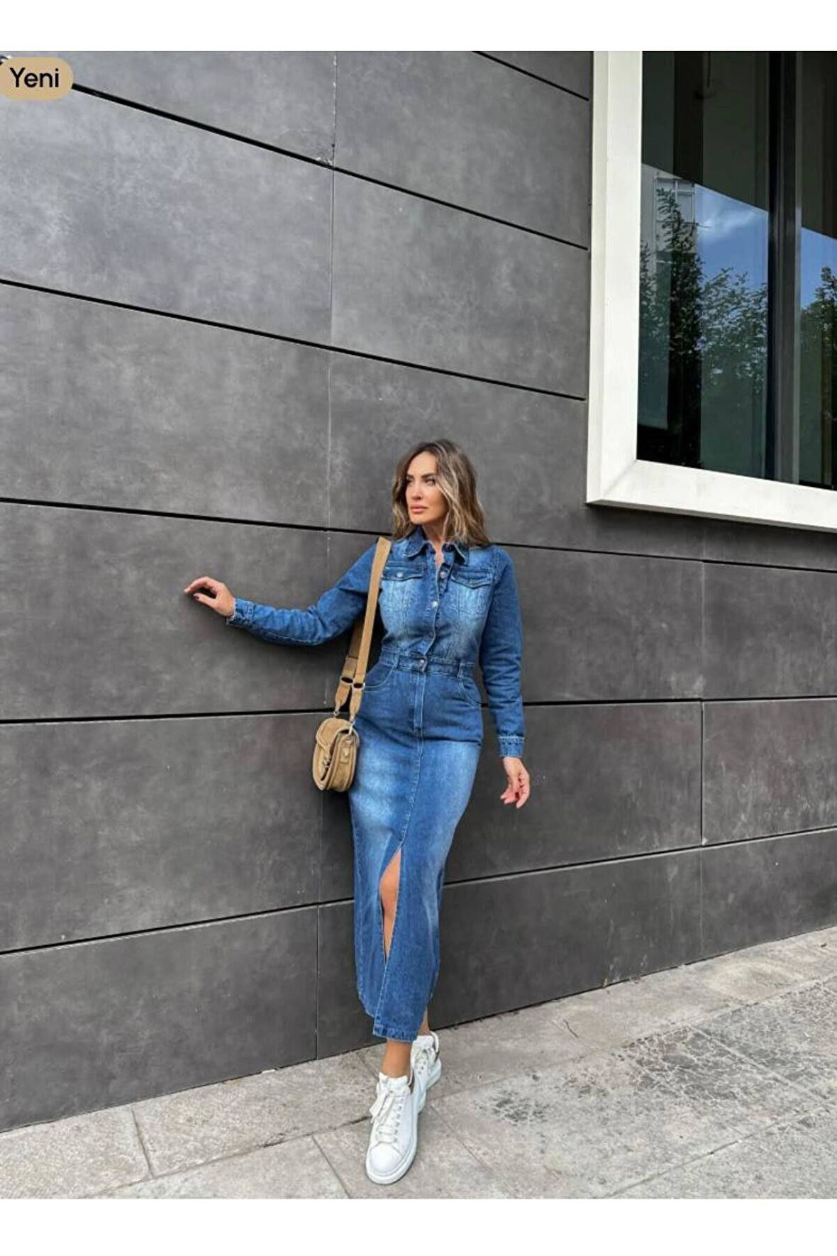 Yırtmaç detaylı kotelbise