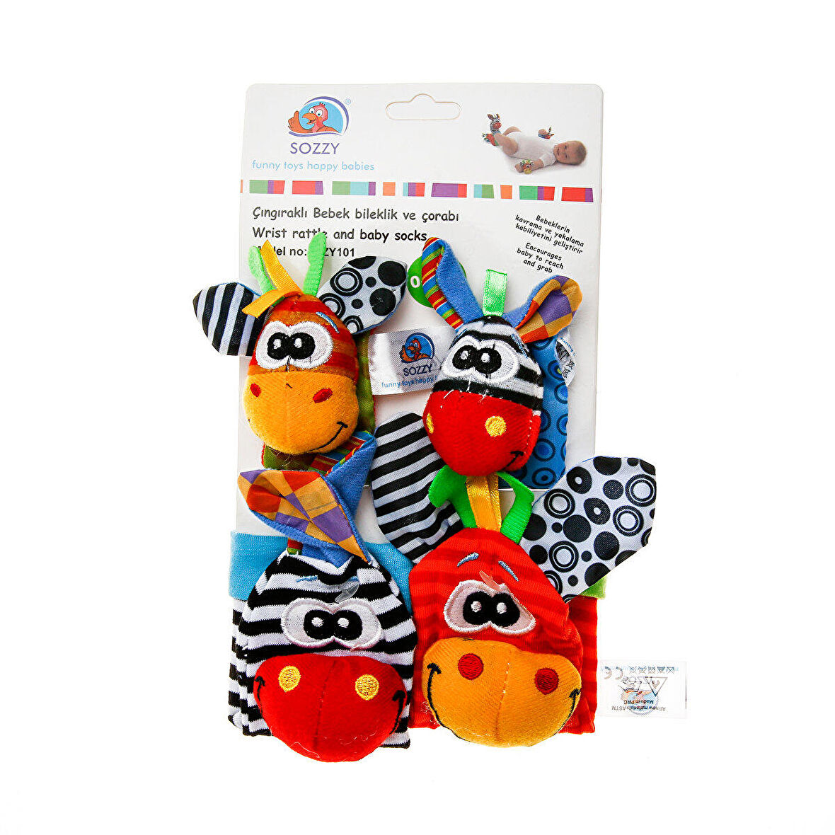 Sozzy Toys Çıngıraklı Bebek Bileklik ve Çorabı