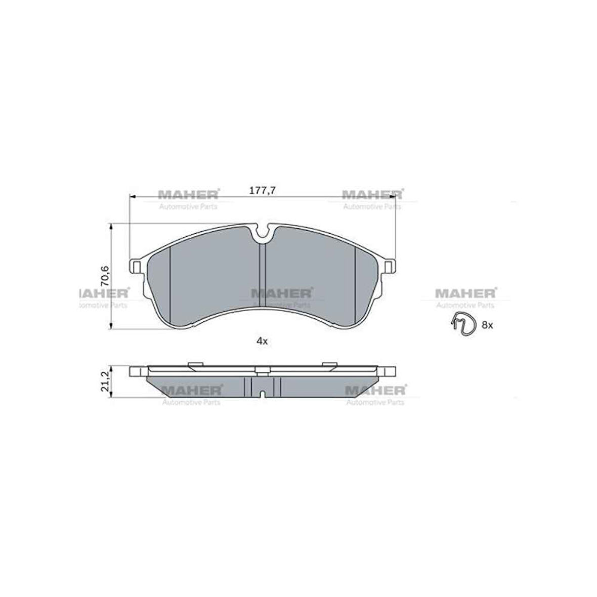 FREN BALATA CRAFTER 17= ÇİFT TEKER / UZUN ŞASİ ÖN (UZUNLUK 177,5 mm)