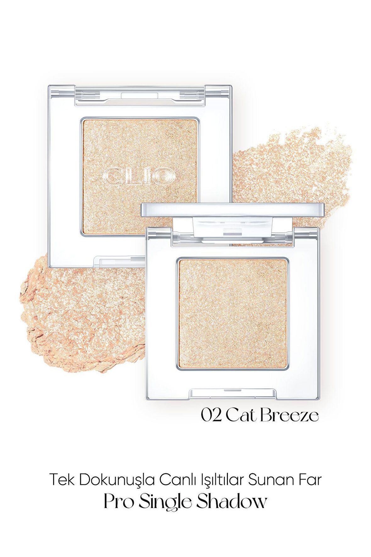 İnci Işıltılı Kremsi Dokuya Sahip Tekli Far Clio Pro Single Shadow (23FW) (G02 Cat Breeze)