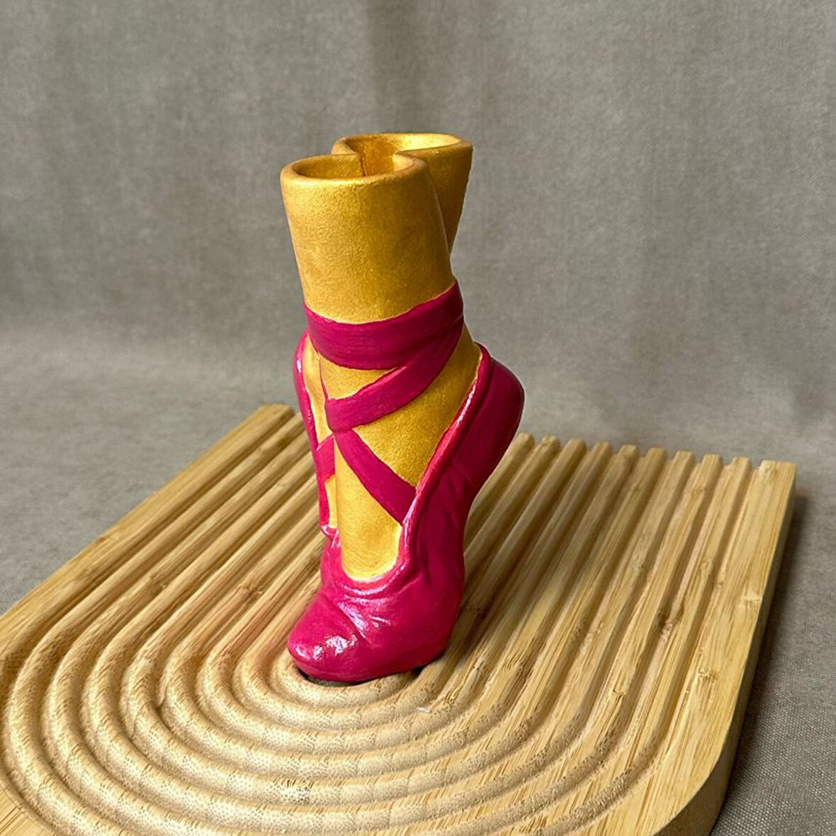 Uretti - Ayşe 7362 El Yapımı Balerin Ayakkabısı Dekoratif Biblo / Vazo - 15 x 9 Cm