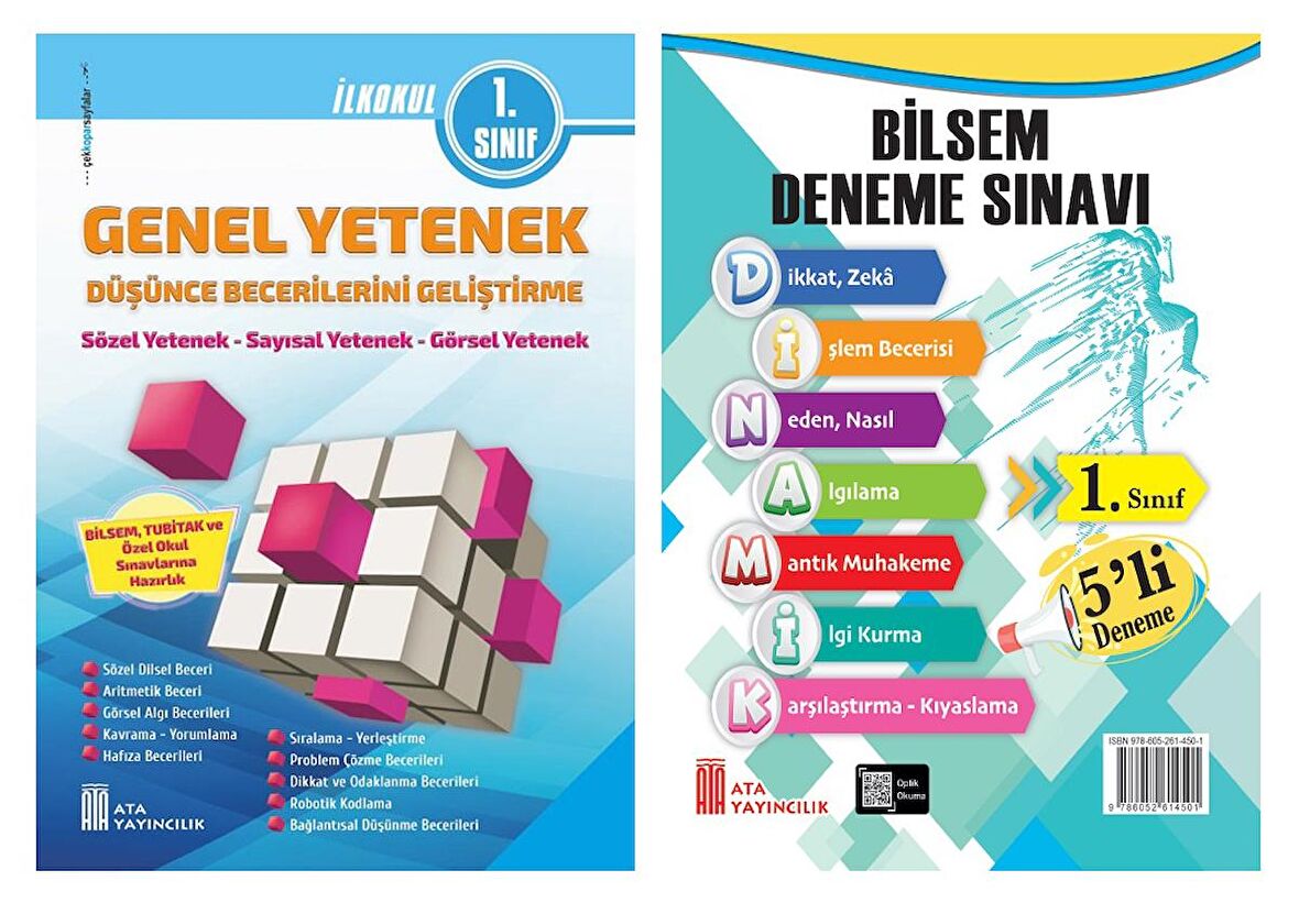 Ata 1.Sınıf Bilsem Sınavlarına Hazırlık +5 li Deneme Sınavı