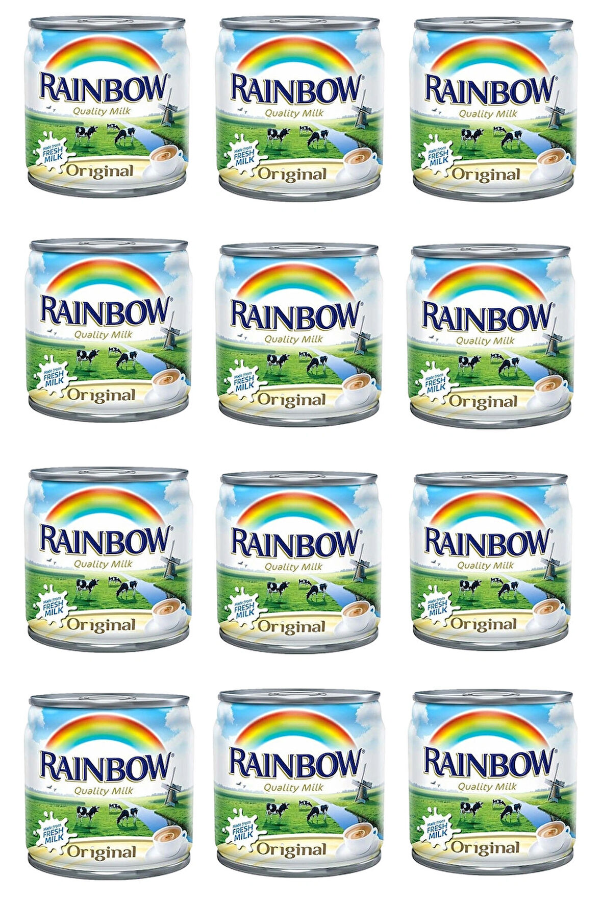 Rainbow Quality Milk Orijinal Evaporated Milk (Buharlaştırılmış Süt) 170 Gr x12 Adet
