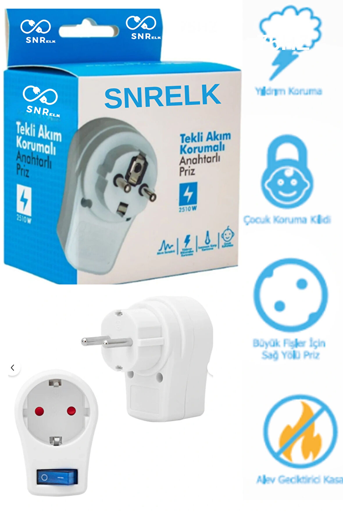 SNRELK- (AKIM-ŞOK-ÇOCUK) KORUMALI PRİZ