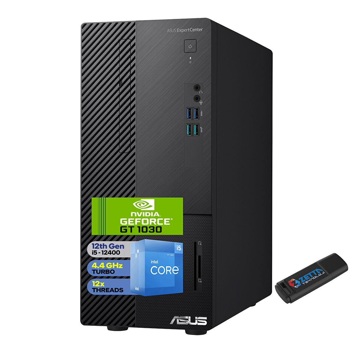 Asus Expertcenter D5 Mini Tower D500MD Intel Core I5 12400 64GB 256GB SSD 4GB/GT1030 Freedos Masaüstü Bilgisayar 5124000630FV13+ZETTAUSBBELLEK