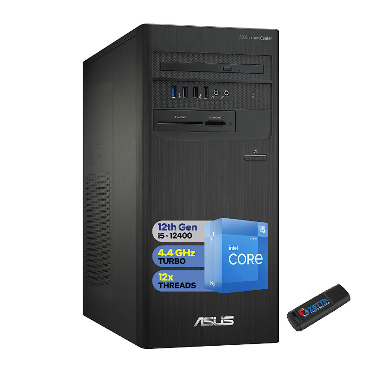 Asus Expertcenter D7 Tower D700TD Intel Core I5 12400 8gb 1tb SSD Freedos Masaüstü Bilgisayar 5124000700F03+ZETTAUSBBELLEK