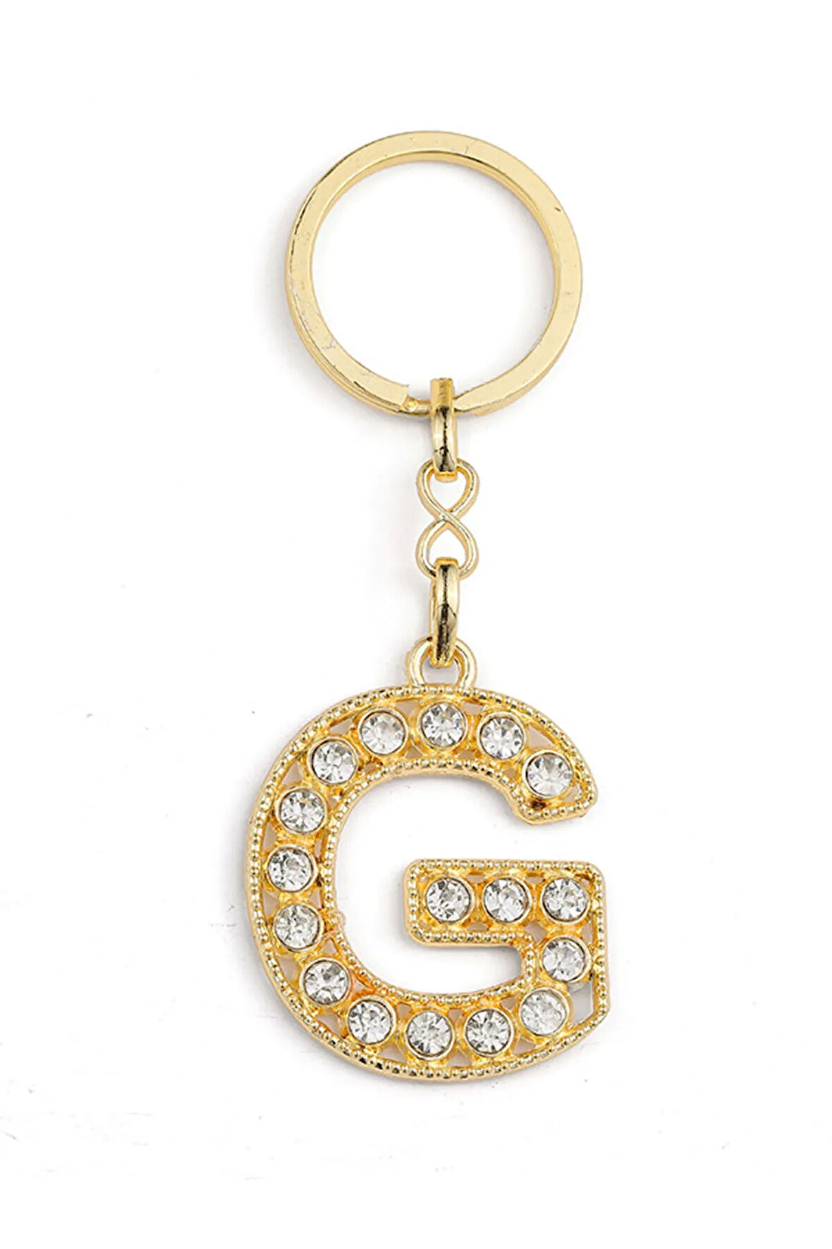 HARF TAŞLI ŞIK ANAHTARLIK GOLD G HARFİ