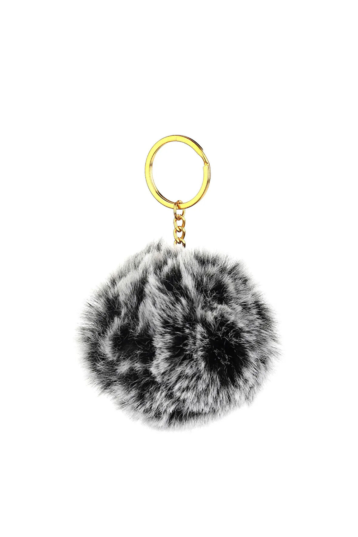 Peluş Anahtarlık-siyah-gri