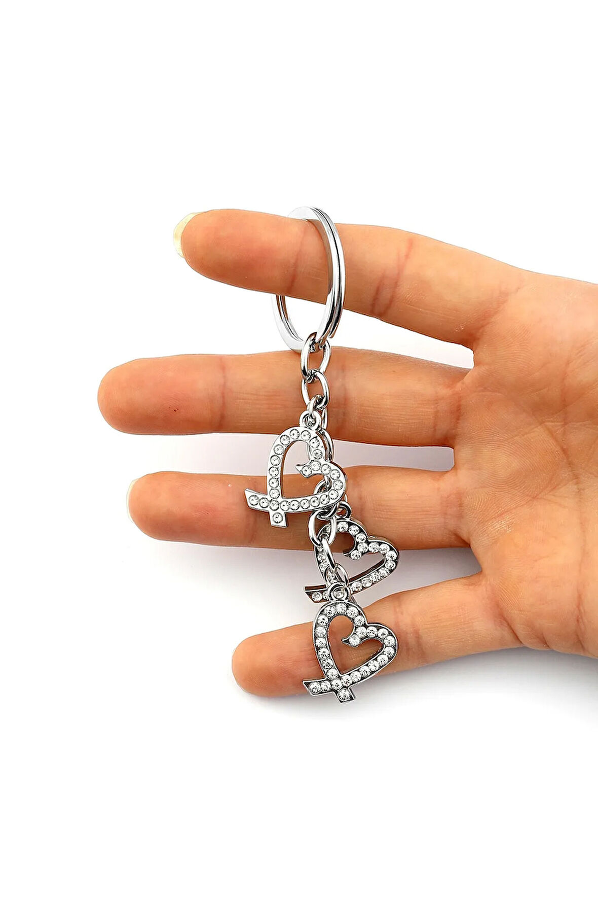 Taşlı Kalp Figürlü Anahtarlık