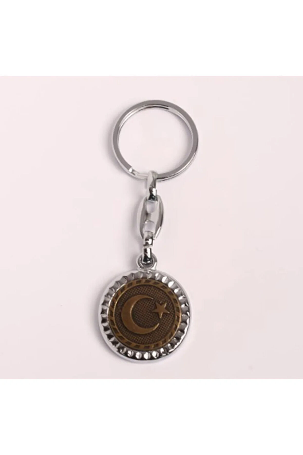 Ay-yıldız Tasarımlı Bronz-metal Anahtarlık