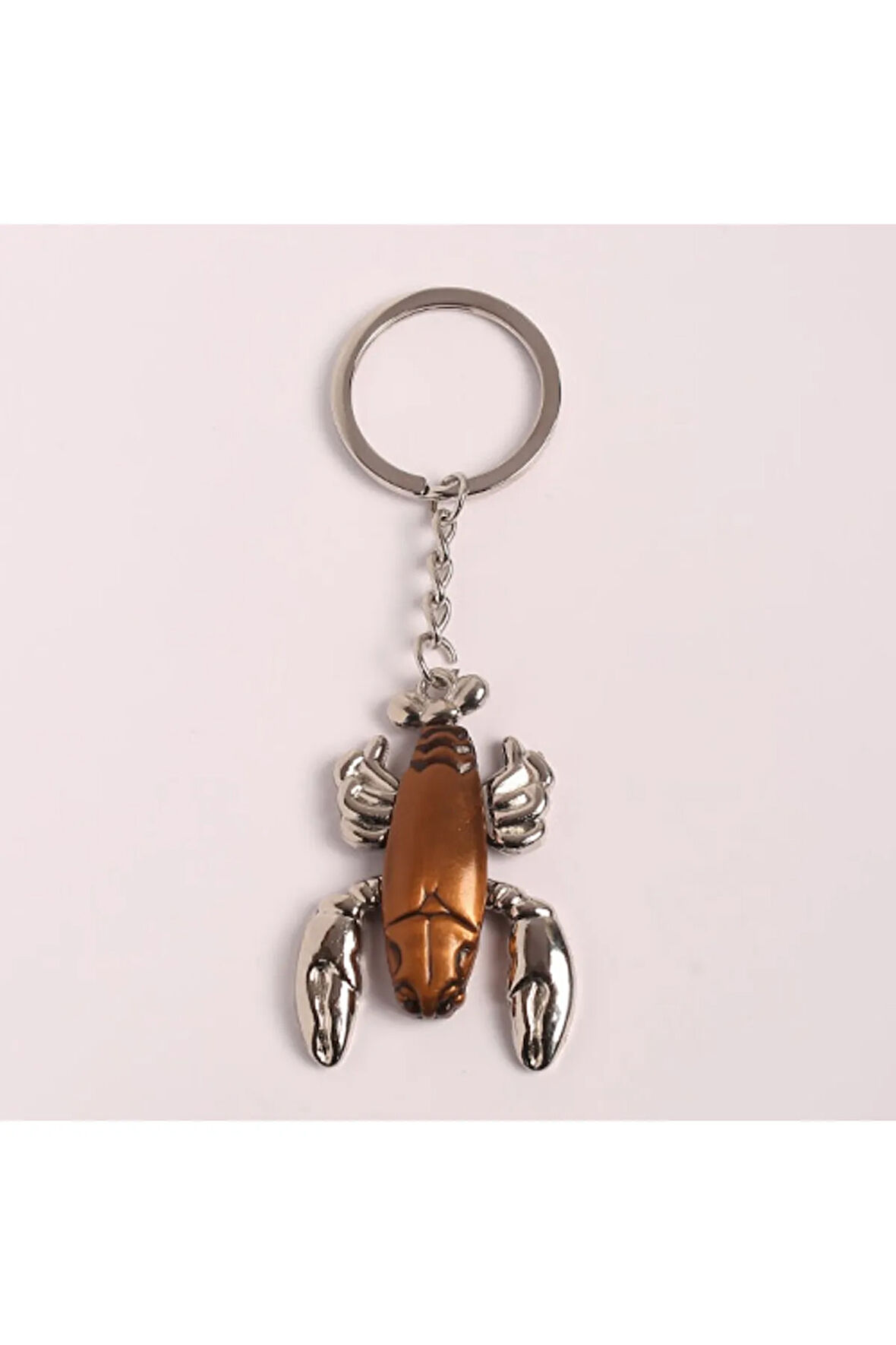 Istakoz Tasarımlı Çelik Metal Anahtarlık