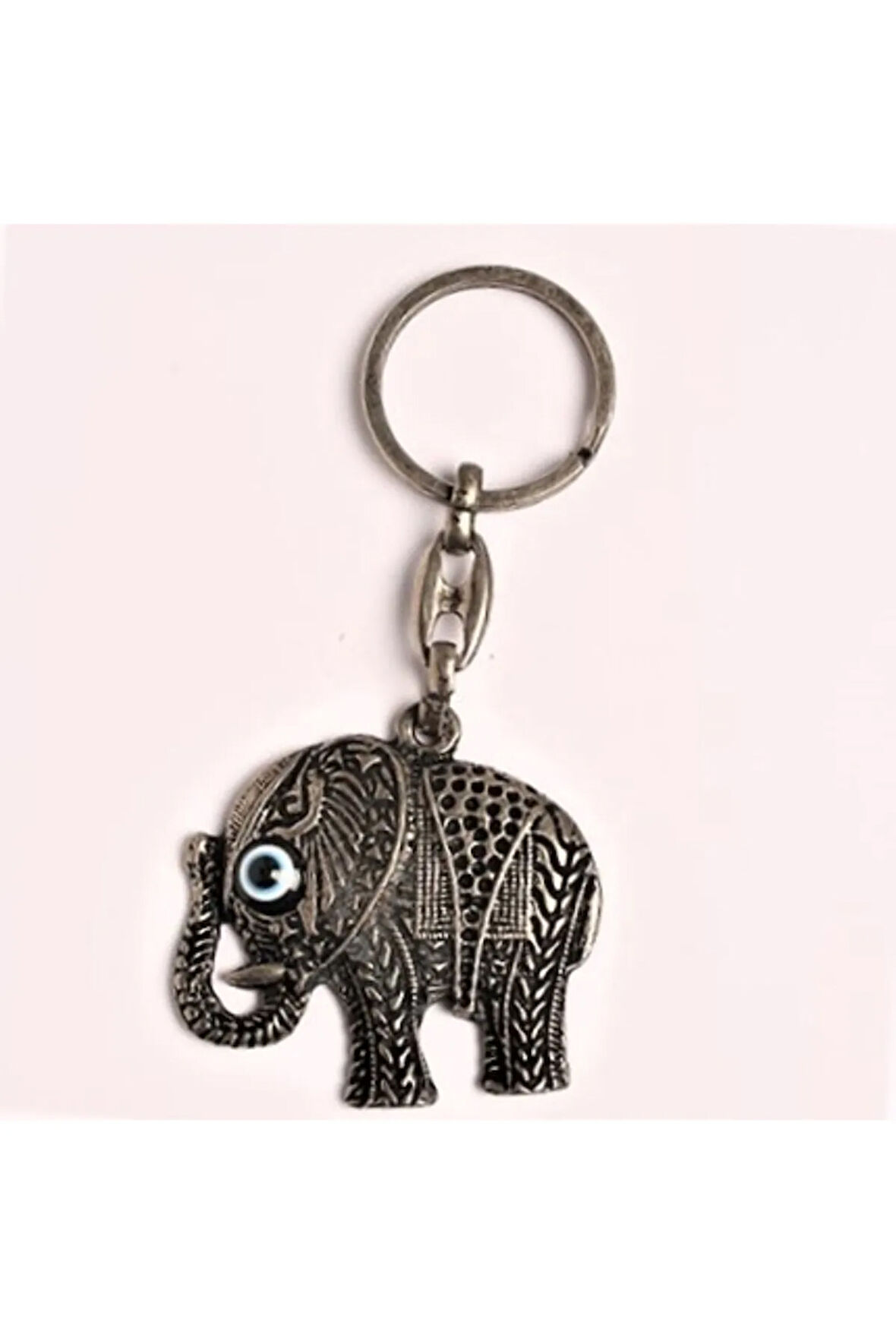 Eskitme Fil Tasarımlı Metal-çelik Anahtarlık