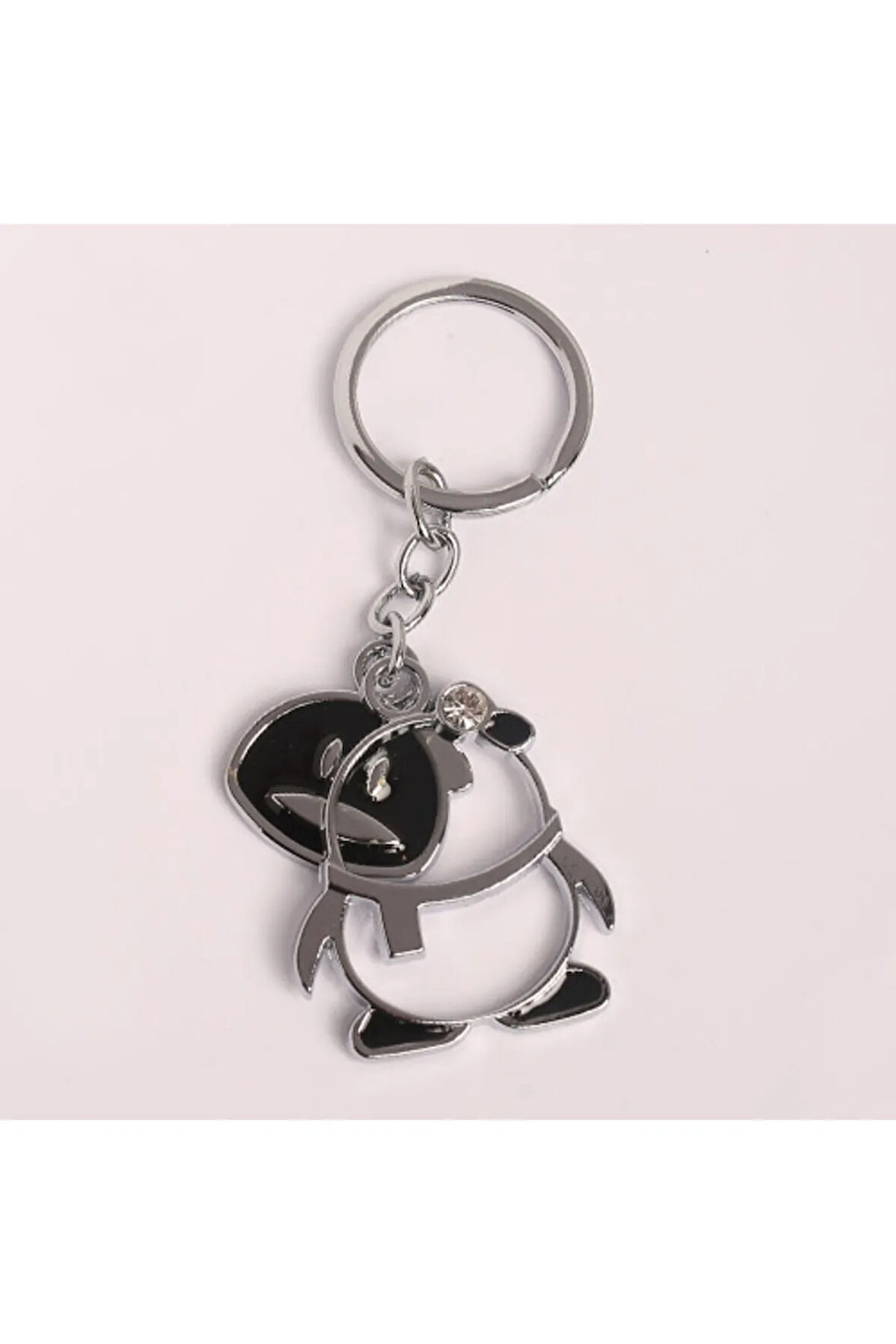 Penguen Tasarımlı Metal Anahtarlık