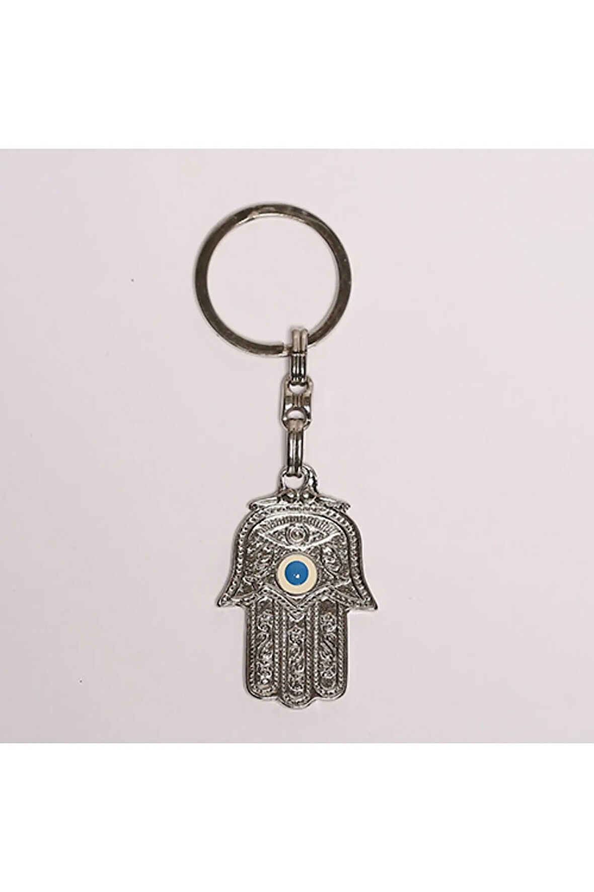 Fatmanın Eli Temalı Gümüş Rengi Metal Anahtarlık