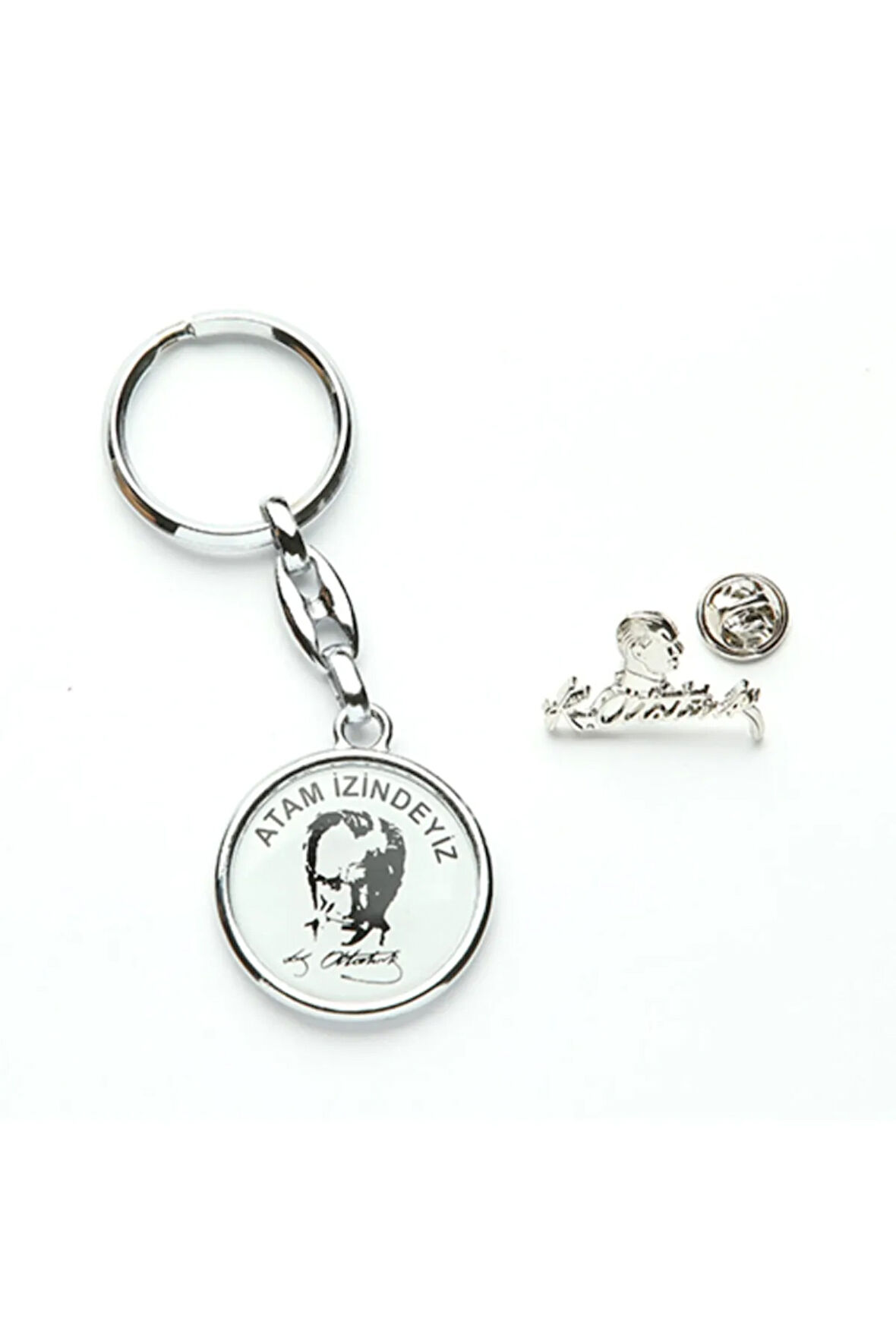 Atam Izindeyiz Anahtarlık + Imza Rozet