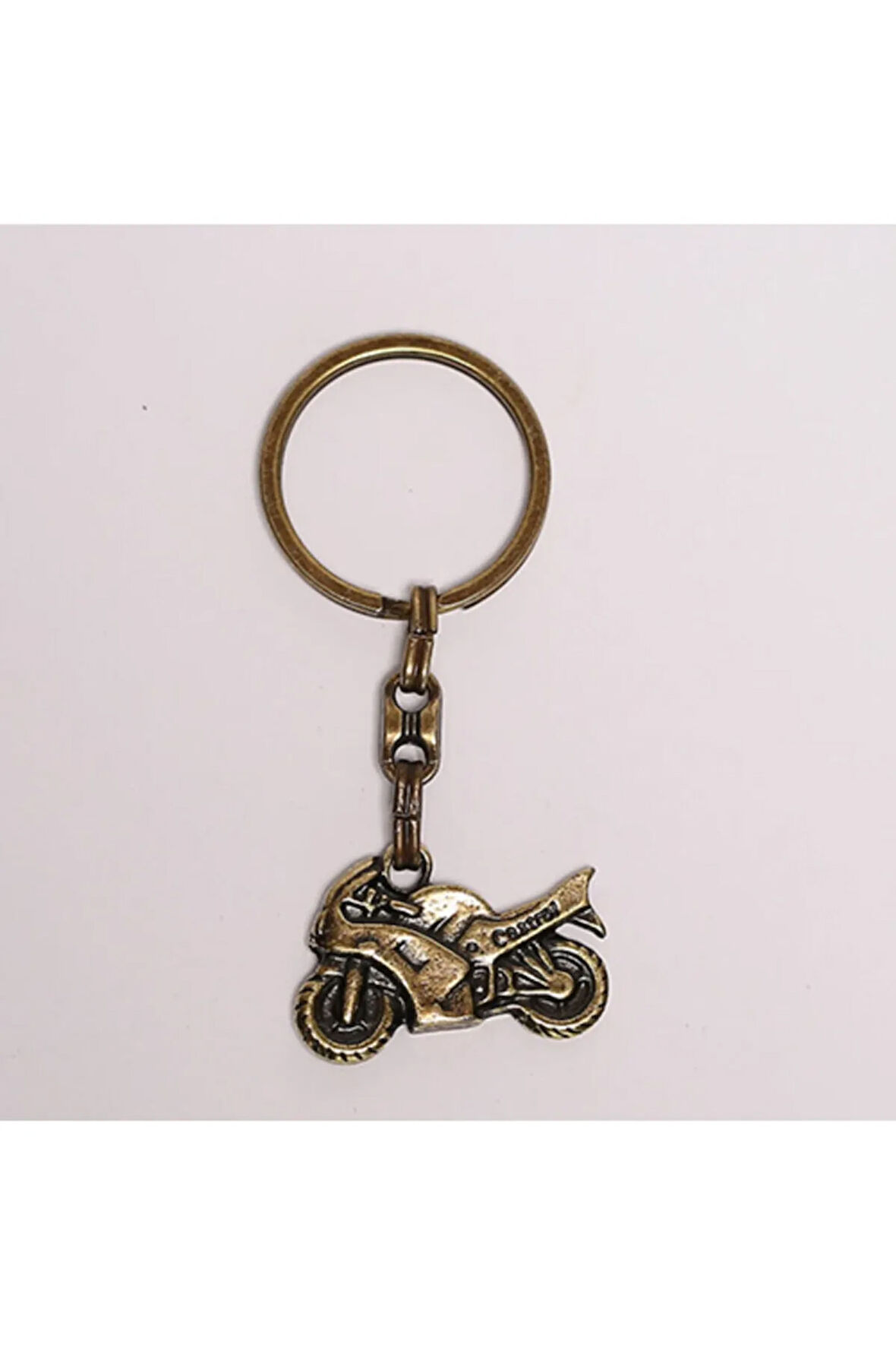 Yenihayat Motosiklet Figürlü Bronz Gergi Krom Anahtarlık