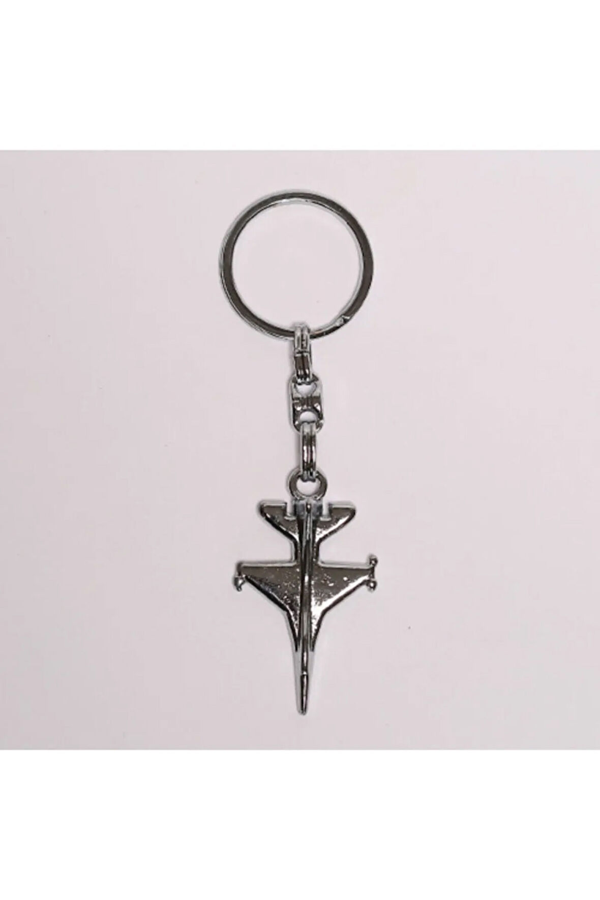 Gümüş Rengi F16 Figürlü Çelik Anahtarlık