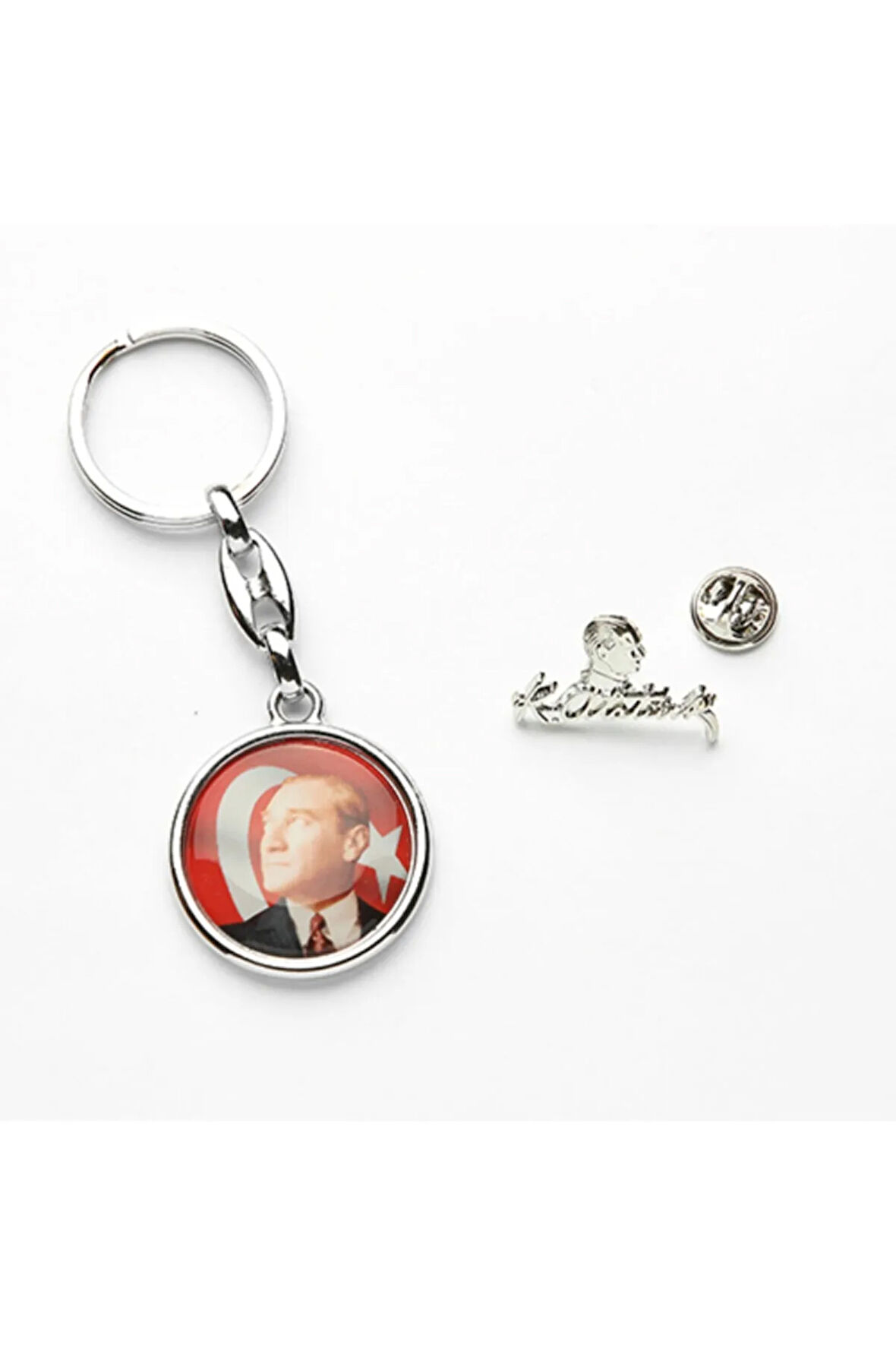 Mustafa Kemal Atatürk Tasarımlı Anahtarlık + Imza Rozet