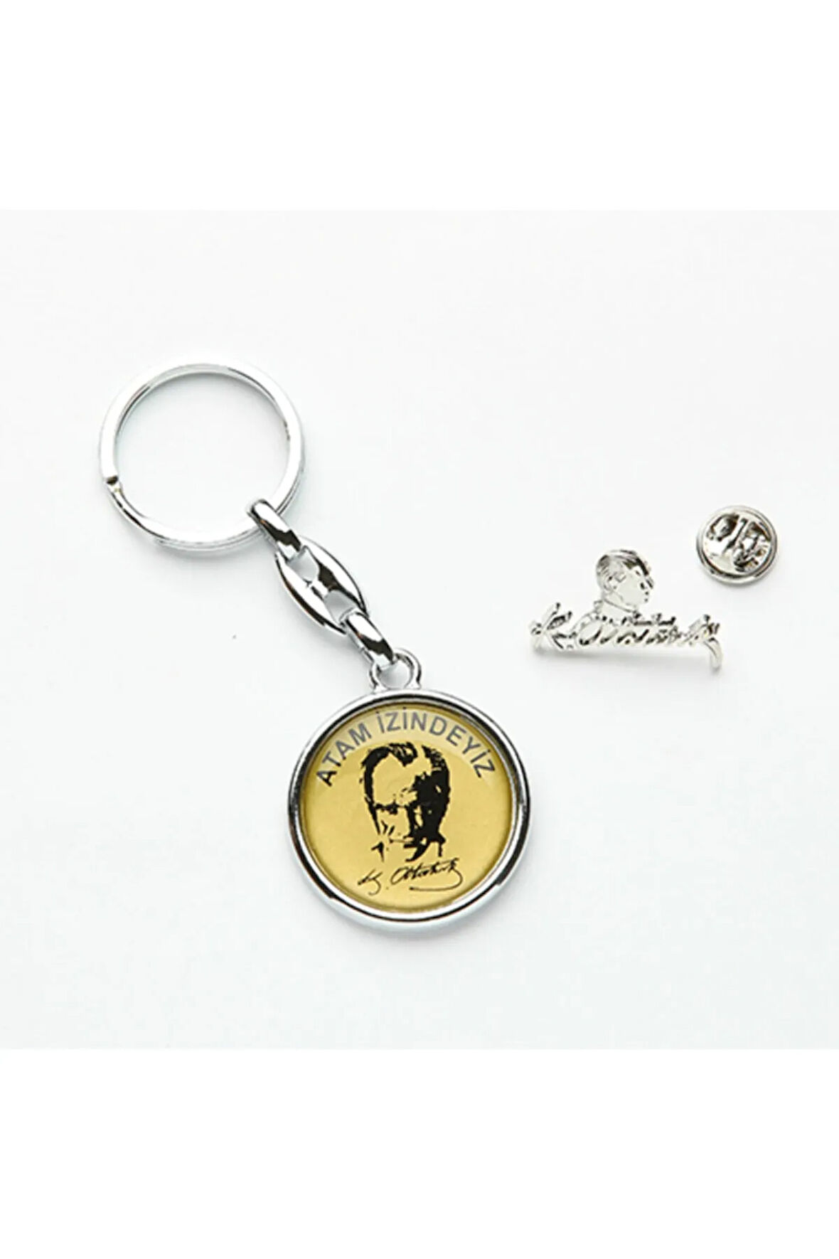 Mustafa Kemal Atatürk Tasarımlı Anahtarlık + Imza Rozet