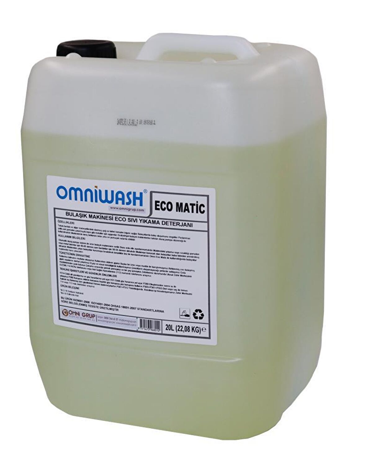 Omniwash Eco Matic Sıvı Bulaşık Makinesi Deterjanı 20 lt 