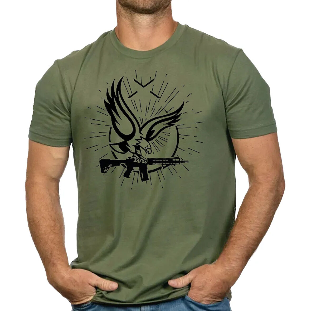 Alfa Kartal Tüfek Ayyıldız Baskılı Tişört