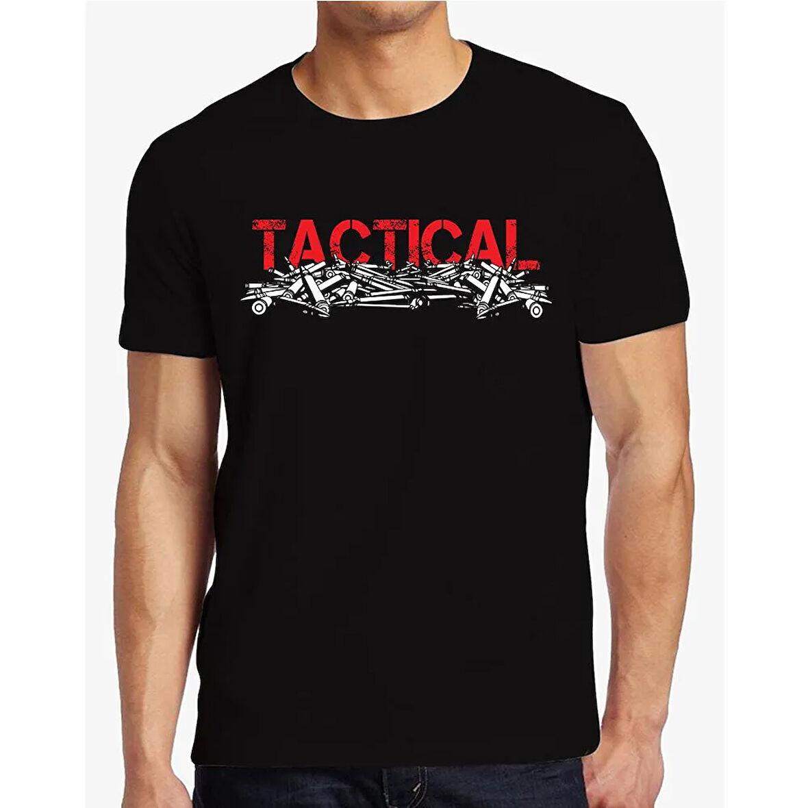 Alfa Tactical Mermi Baskılı Tişört Siyah