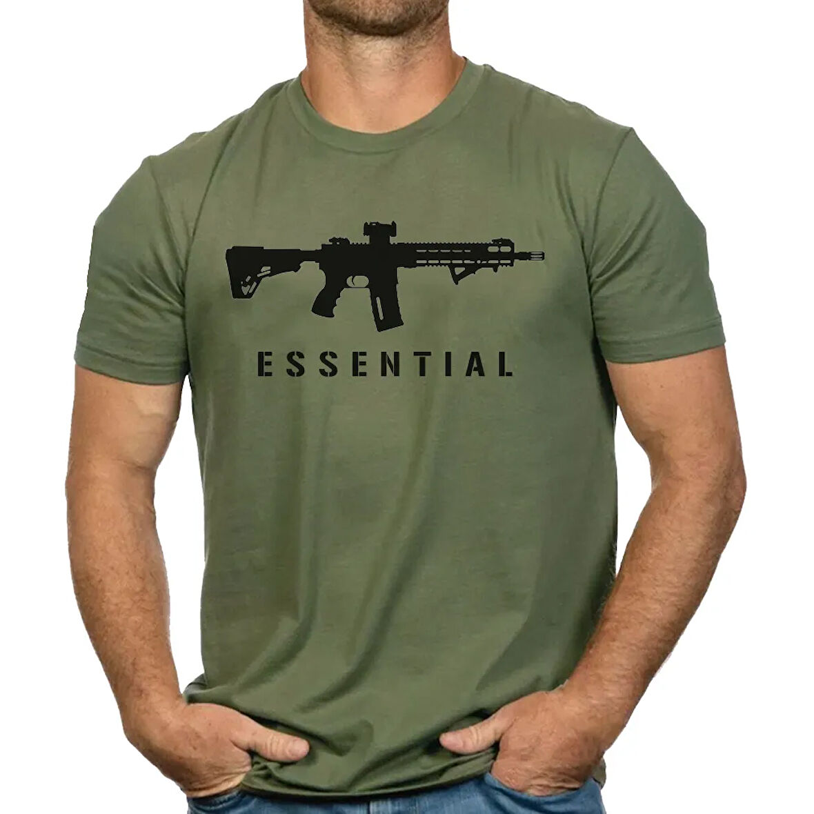 Alfa Ar Essential Tüfek Baskılı Tişört