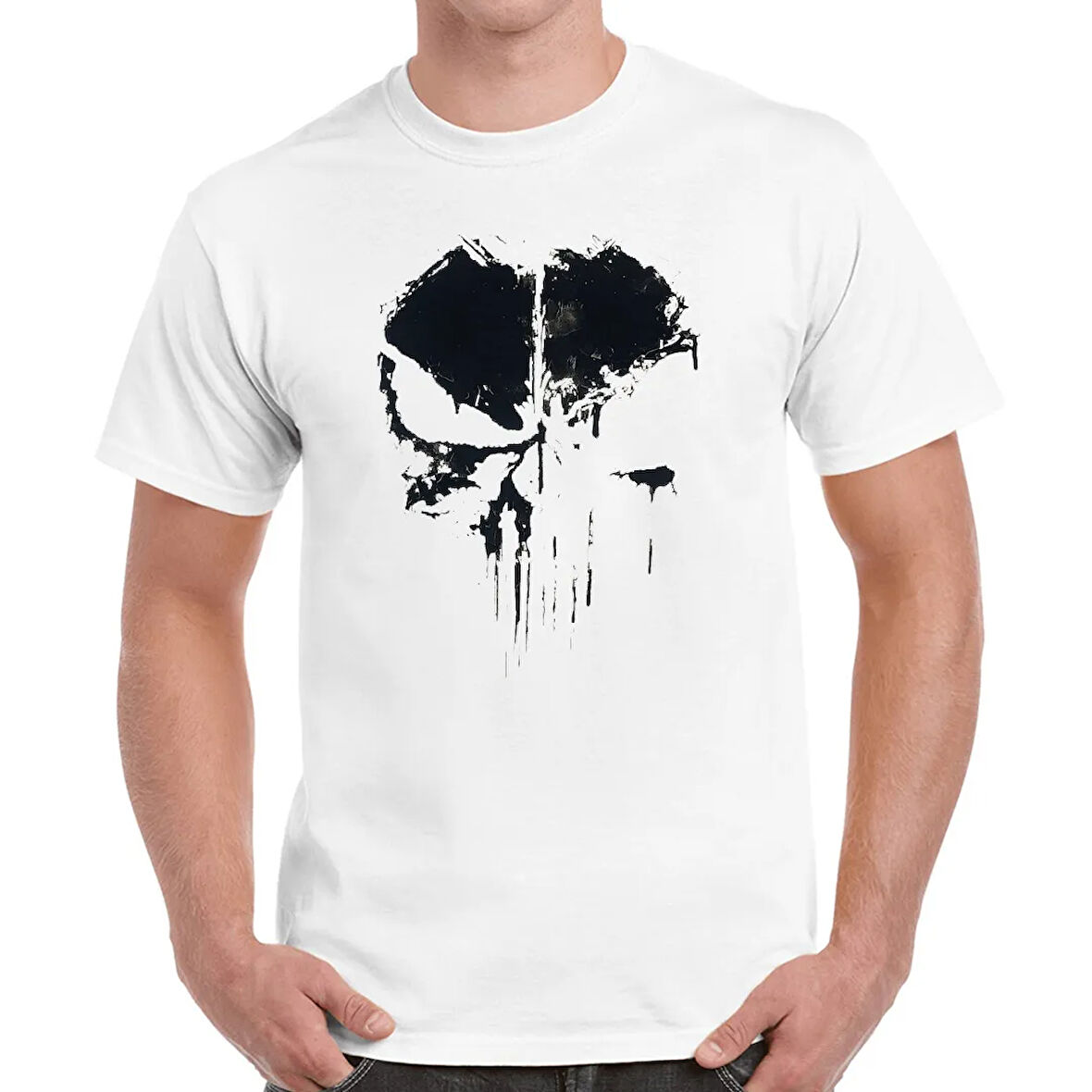 Alfa Punisher Siyah Baskılı Tişört