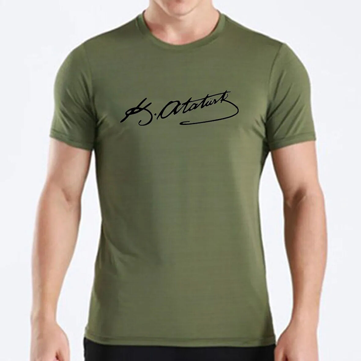 Alfa Atatürk İmza Baskılı Tişört Siyah