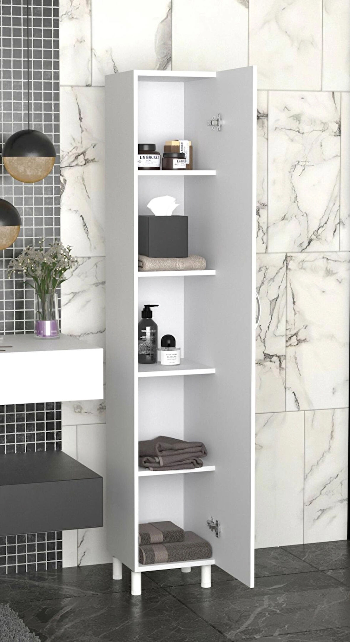 Mimoza 5 Raflı Çok Amaçlı Banyo Dolabı