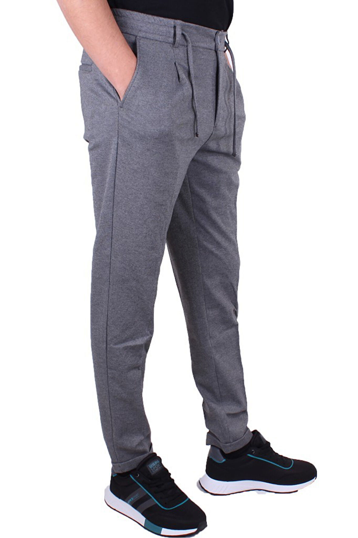 Dagoster DMG23-611275 Gri Normal Bel Double Paça Flota Cepli Erkek  Pantolon