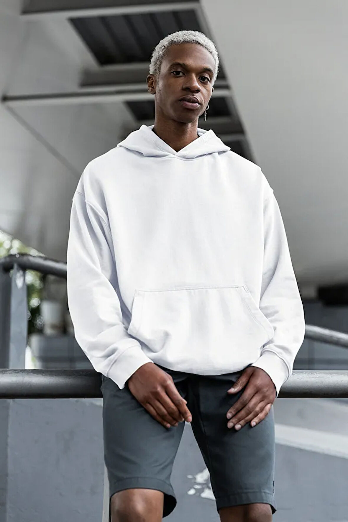 Baskısız Unisex Oversize Basic Hoodie