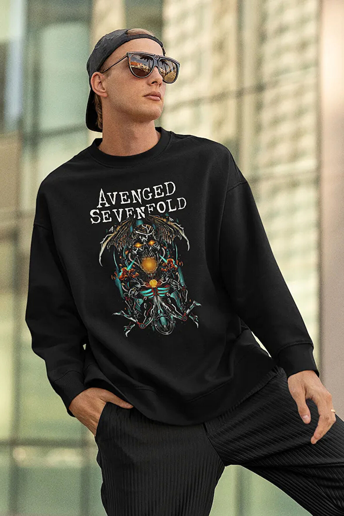 Avenged Sevenfold Baskılı Unisex Oversize Müzik Grubu Sweatshirt
