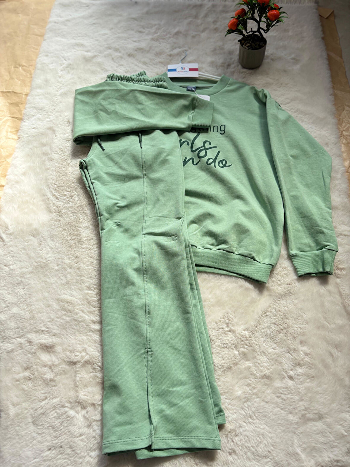 Girl Baskılı 2  İplik Kız Takım