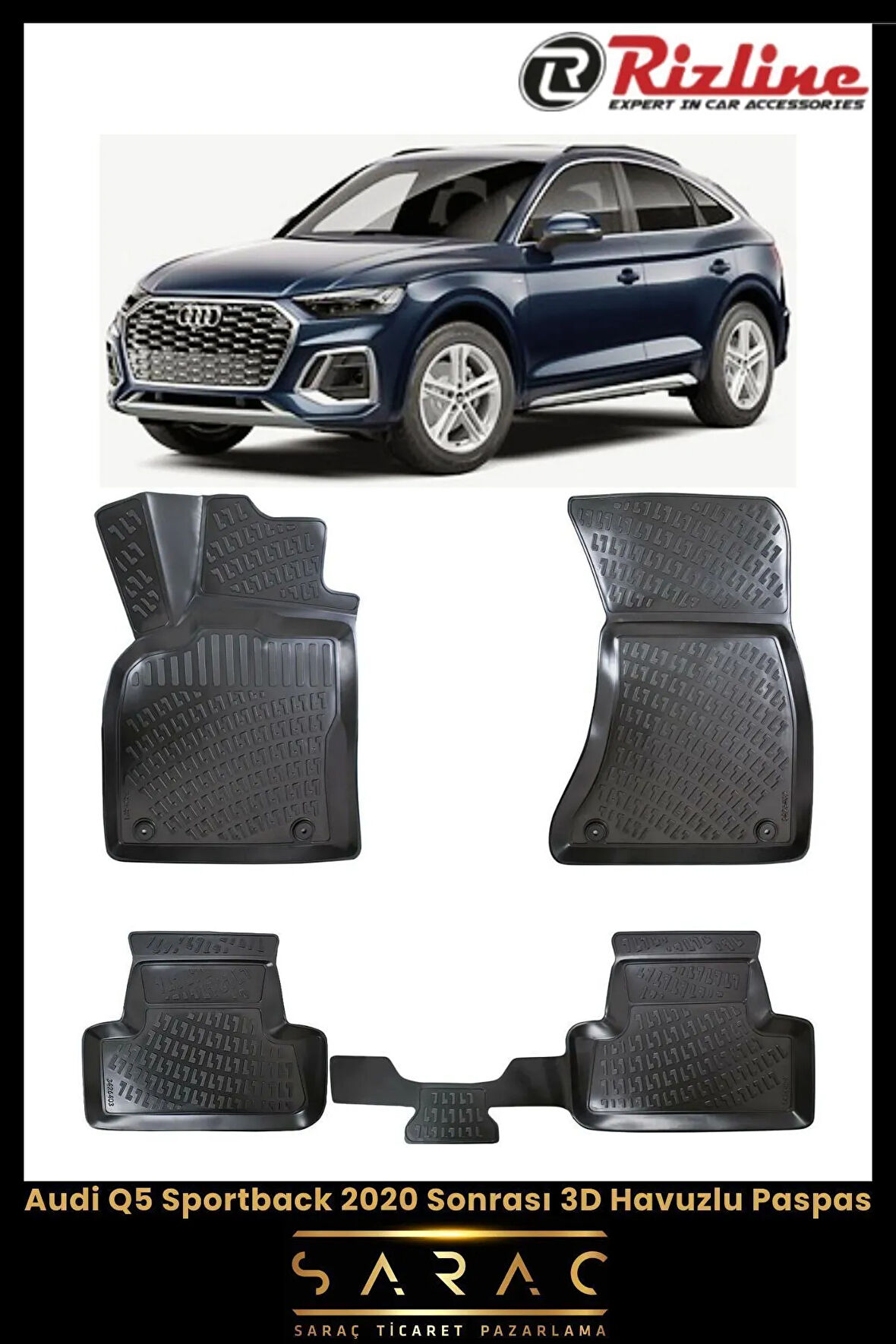 Rizline Audi Q5 Sportback 2024 Model 3D Havuzlu Paspas