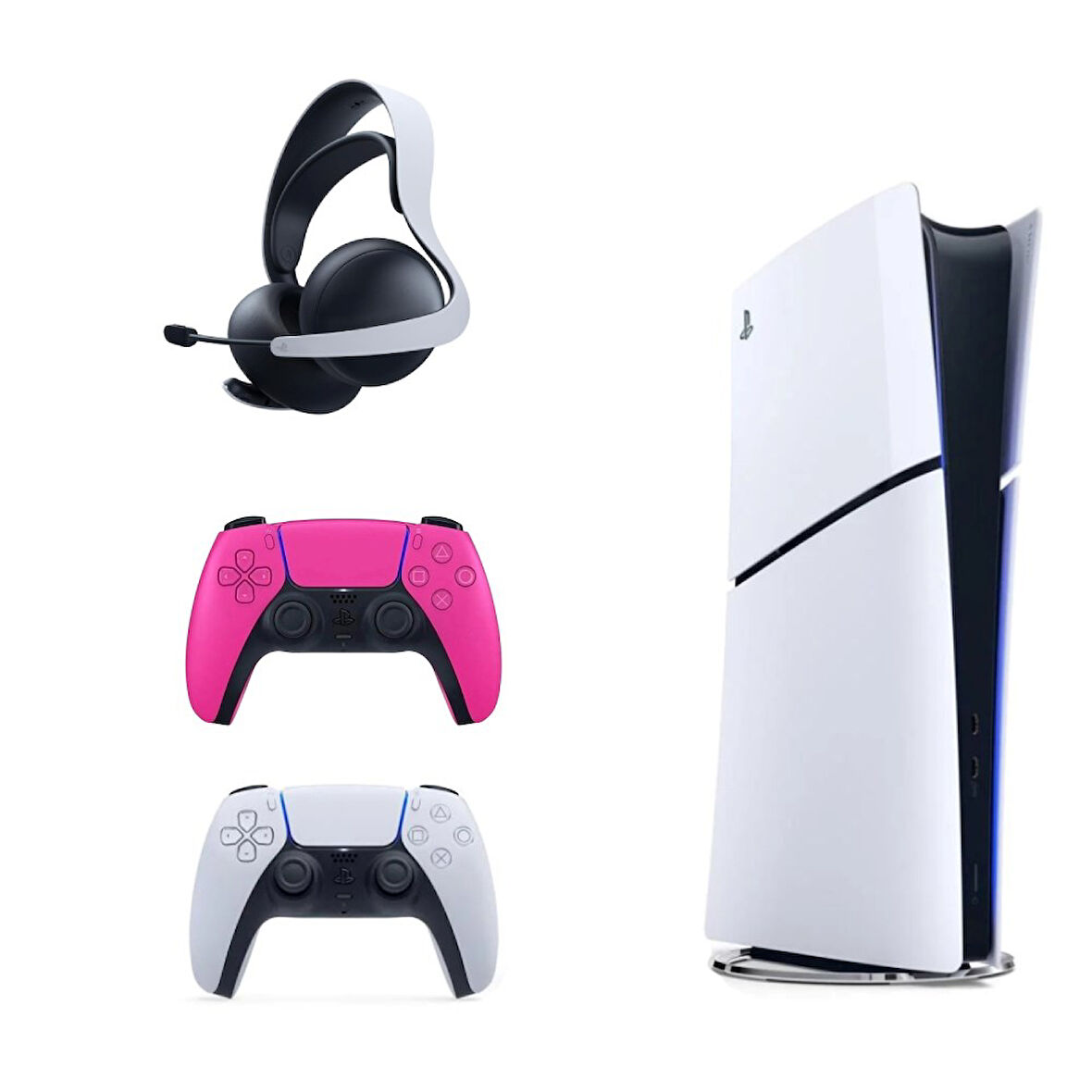Sony Playstation 5 Slim İthalatçı Garantili + 2.  Pembe Dualsense + Pulse 3D Kablosuz Kulaklık