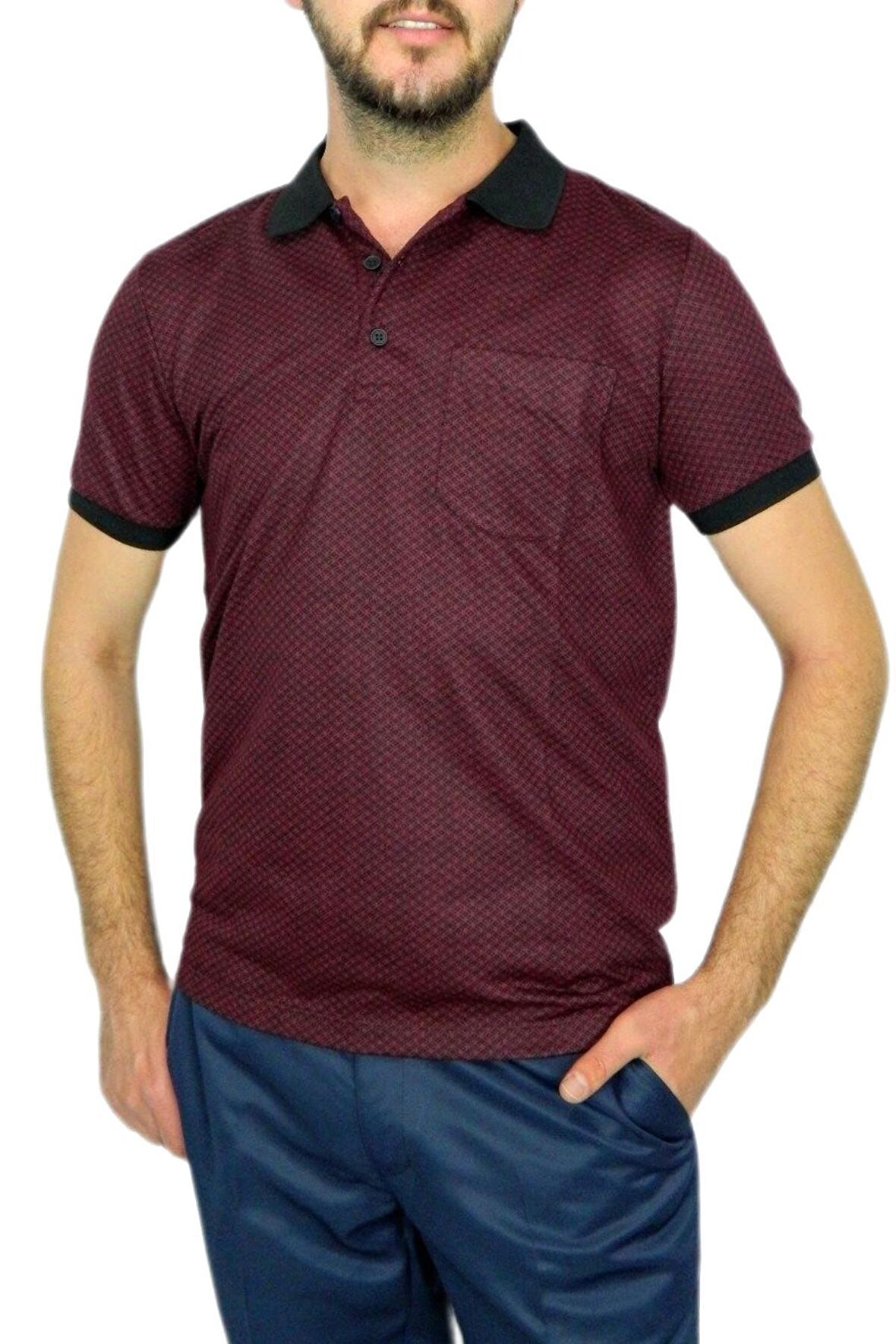 Erkek Polo Yaka Jakarlı Tişört BGL-ST00535