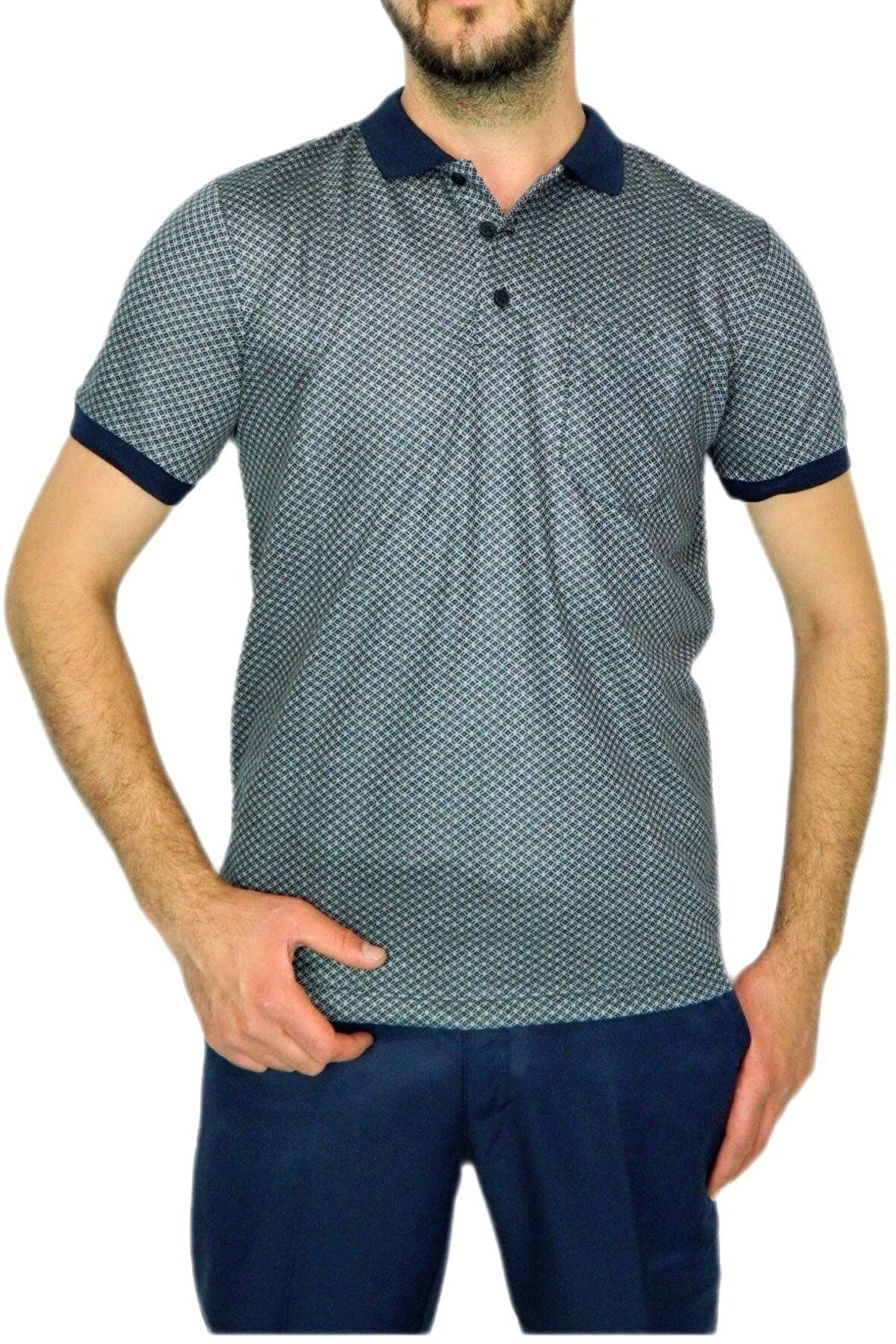 Erkek Polo Yaka Jakarlı Tişört BGL-ST00535