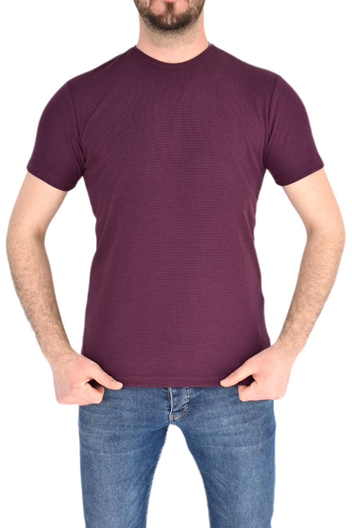 Erkek Sıfır Yaka Tişört T-383 BGL-ST01826