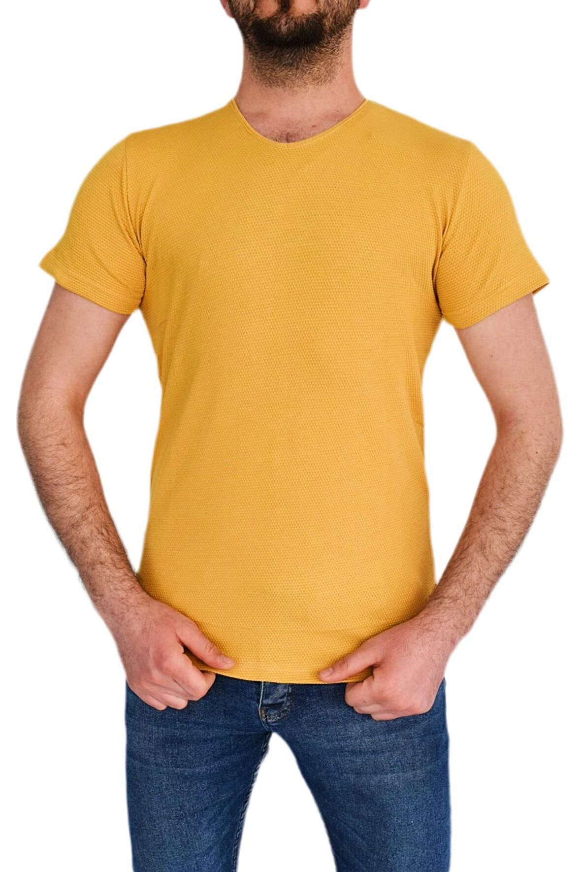 Erkek Sıfır Yaka Tişört T-523 BGL-ST01833