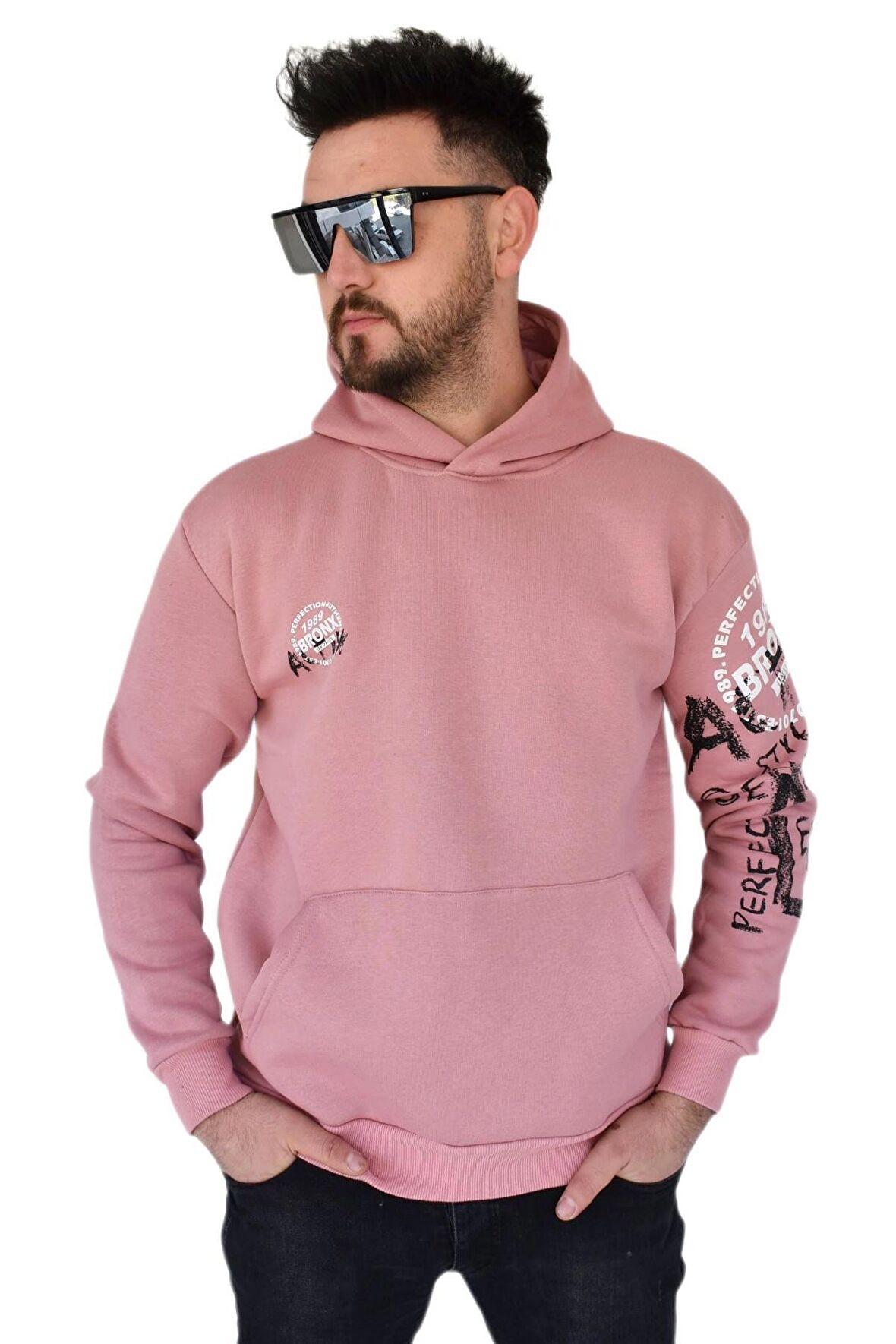 Erkek Oversize Kapüşonlu Sweatshirt 6738 BGL-ST02311